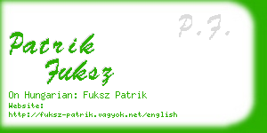 patrik fuksz business card